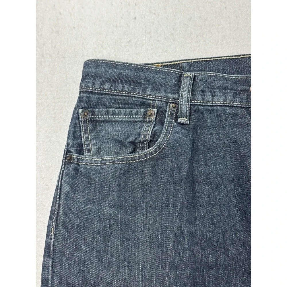 Levis 501 Jeans Men 34x32 Button Fly Dark Wash‎ Blue Denim Straight Original Fit